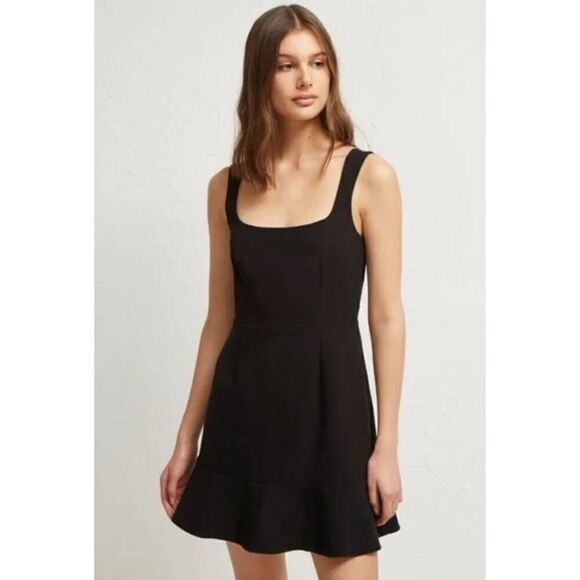 New. French Connection black Mini ruffle mini dress. Large. Retails $153 - Picture 7 of 16